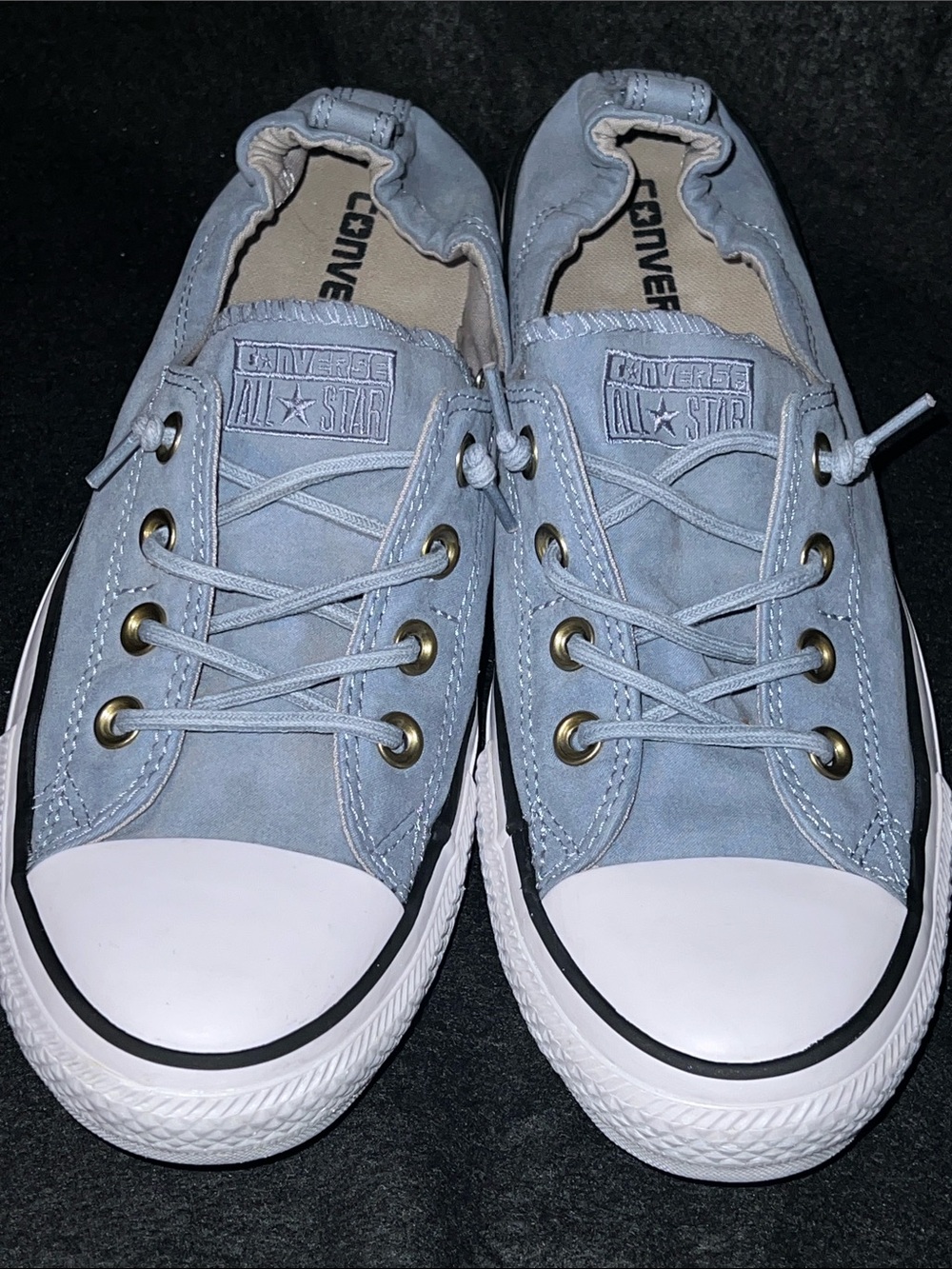 Converse CTAS Shoreline Slip On Sneakers Light Blue Canvas Women's Size 10